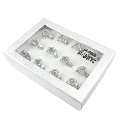 Anillos Acero Borde Stras X12