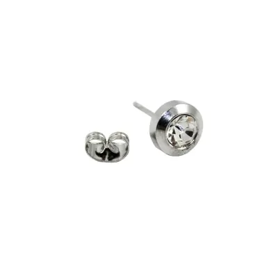 Aros Acero Stras Circulo 8mm X12
