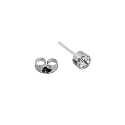 Aros Acero Stras Circulo 4mm X12