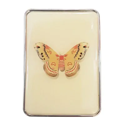 Espejo Silicona Rectagular Mariposa Amarillo