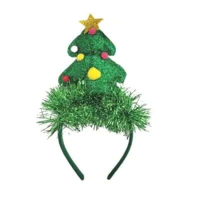 Vincha Navidad Arbol Lluvia Metalizada D07 X6