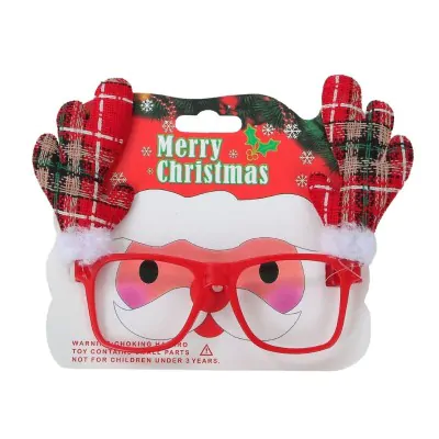 Lentes Navidad Reno Cuadrille Rojo X6