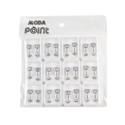 Aros Abridor Acero Stras N5 Plateado X12