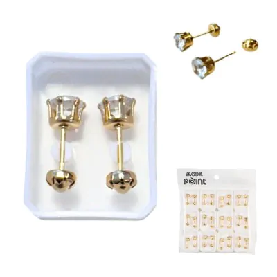 Aros Abridor Acero Stras N4 Dorado X12