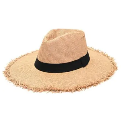 Sombrero Fedora Recto Desflecado Beige