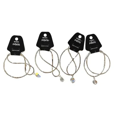 Pulsera Stras Fina Colgante Set X2 X12