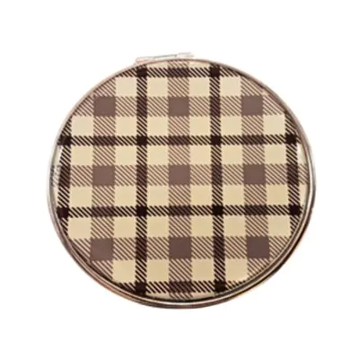 Espejo Silicona Brillo Cuadrille Check Plaid Beige