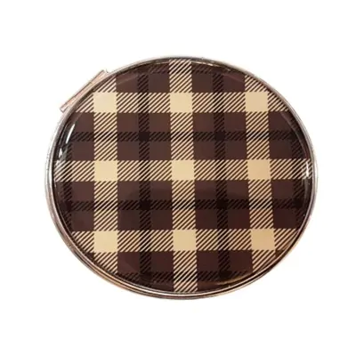 Espejo Silicona Brillo Cuadrille Tartan Marron