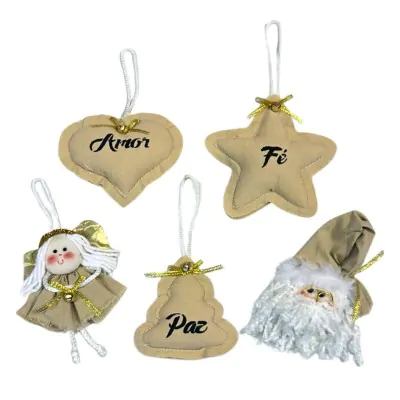 Set Colgante Navidad Beige