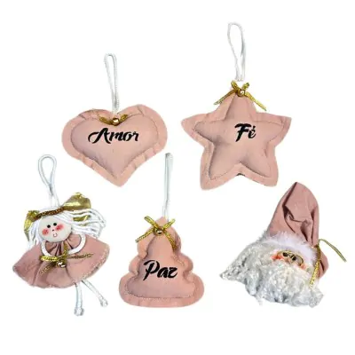 Set Colgante Navidad Rosa