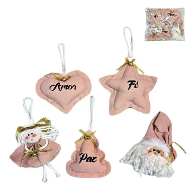 Set Colgante Navidad Rosa