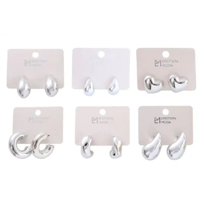 Aros Ccb Gota Plateada X12