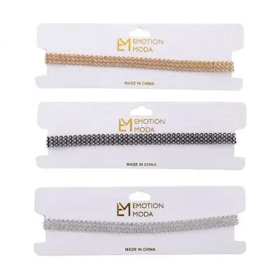 Choker Metal 3 Fila Stras X12