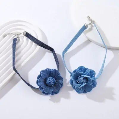 Choker Flor Denim X12