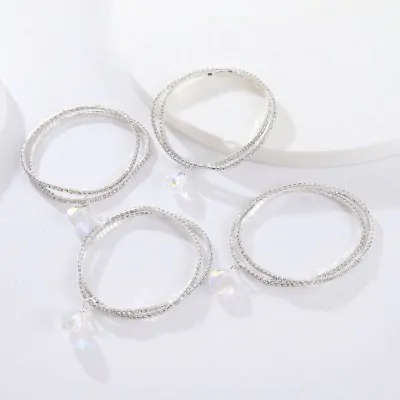 Pulsera Stras Fina Colgante Set X2 X12