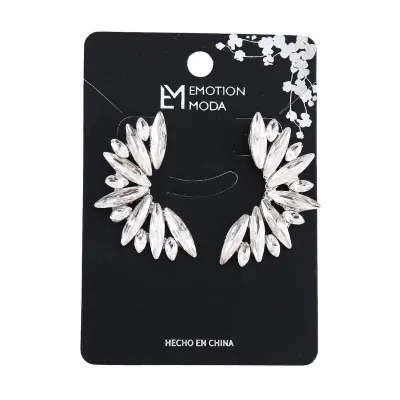 Aros Gemas Flores Blancas X6