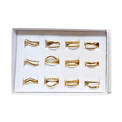 Anillo Acero Diseno Rio Dorado X12
