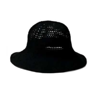 Sombrero Capelina Recto Calado Negro