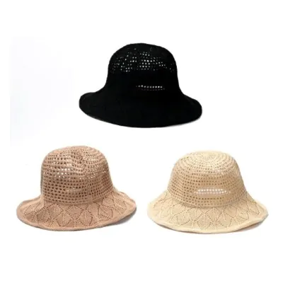 Sombrero Capelina Recto Calado Negro