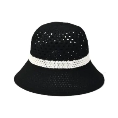 Sombrero Capelina Calado Bicolor Negro