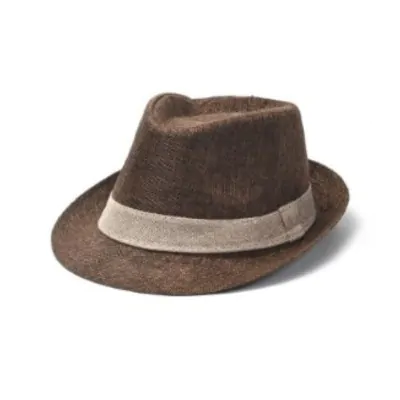 Sombrero Tanguero Trilby Con Cinta Crema 2- Marron