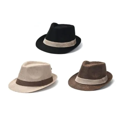 Sombrero Tanguero Trilby Con Cinta Crema 2- Marron