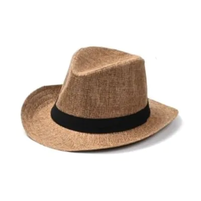 Sombrero Cowboy Cinta Negra- Beige