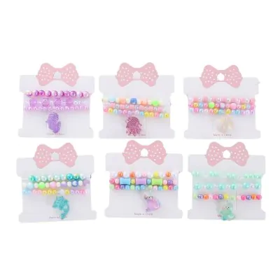 Set Pulsera Infantil Pelotitas Perlas -animalitos X12