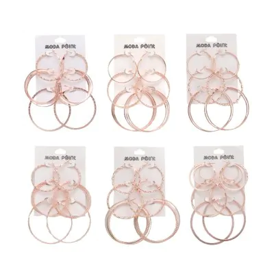 Argolla 3 Pares Rose Gold Z 4-5-6 X12