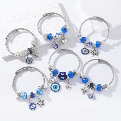 Pulsera Pandora Metal Abierta - Ojo Turco X6