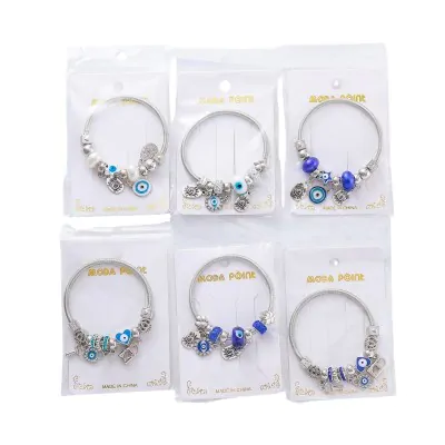 Pulsera Pandora Metal Cerrada - Plateado Ojo Turco X6