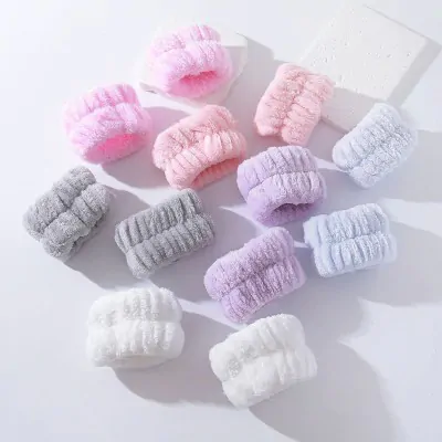 Munequeras Para Lavar Cara Liso Pastel X12