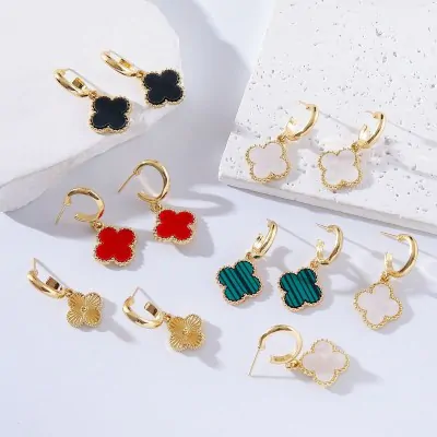 Argollas Trebol - Borde Dorado X6