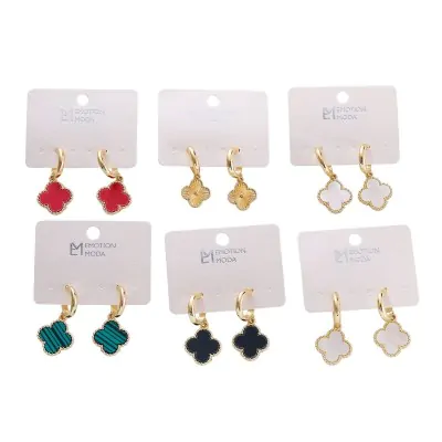 Argollas Trebol - Borde Dorado X6