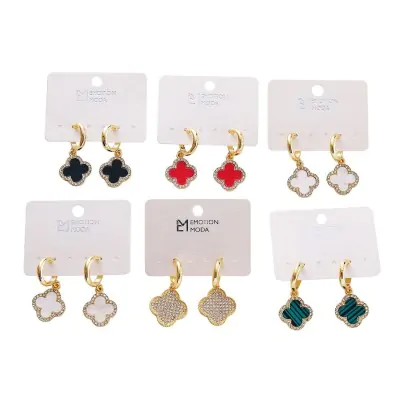 Argollas Trebol - Borde Stras X6