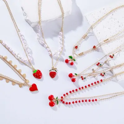 Choker Doble Cherry Cereza X6
