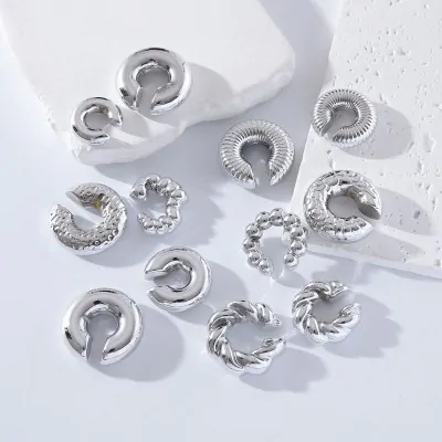 Aros Cuff Ccb Set X2 Plateado X12