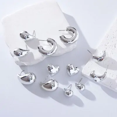 Aros Ccb Gota Plateada X12