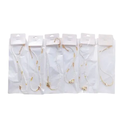 Collar Perla Aplique Dorado X12