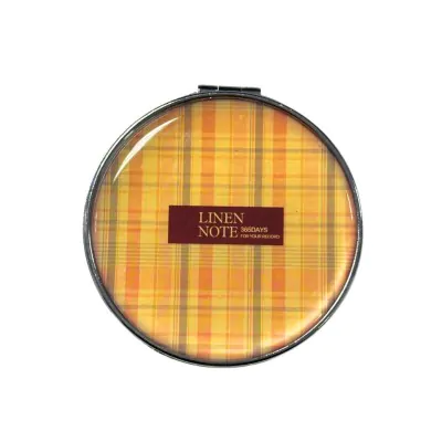 Espejo Silicona Brillo Cuadrille Tartan Naranja Gris