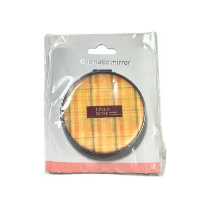 Espejo Silicona Brillo Cuadrille Tartan Naranja Gris