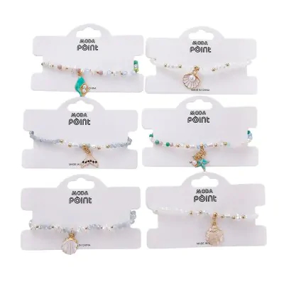 Pulsera Cristal Perla Dije Oceano X12