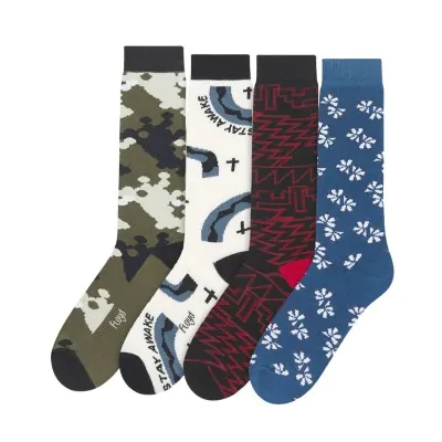 Medias 1/2 Cana Hombre Termica Estampada Talle Unico Floyd X12