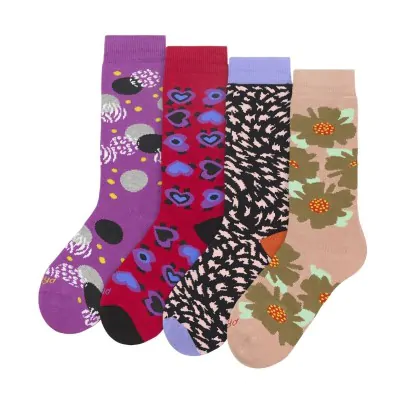 Medias 1/2 Cana Mujer Termica Estampada Talle Unico Floyd X12