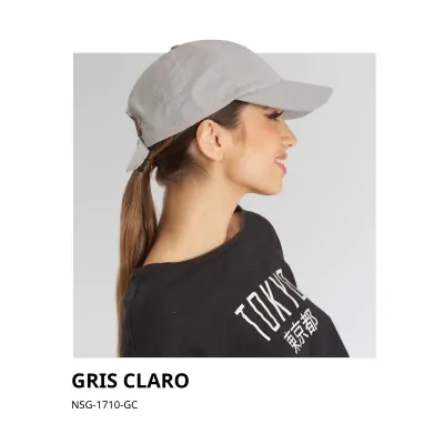 Gorro Cap Deportivo Transpirable Gris Claro