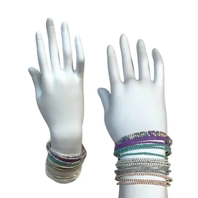 Pulsera Acrilico Fina Set X3 X12