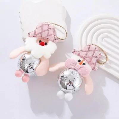 Colgante Navidad 13cm Disco Rosa X12