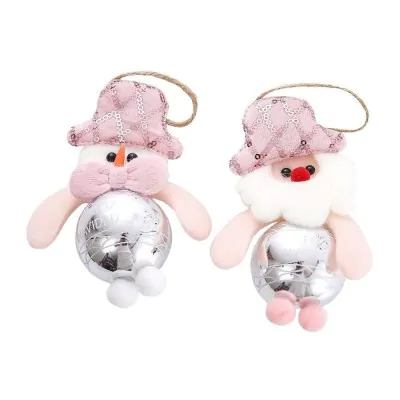 Colgante Navidad 13cm Disco Rosa X12