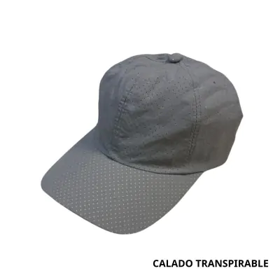 Gorro Cap Deportivo Transpirable Gris Claro