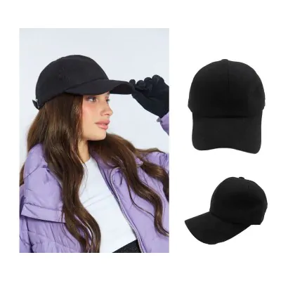 Cap Paño Liso Negro